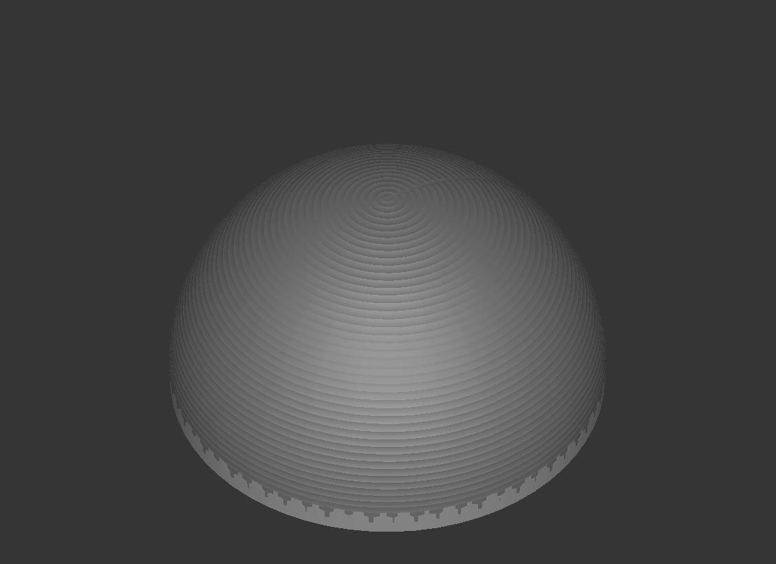 Semisfera esterna in linee isometriche con fresa sferica